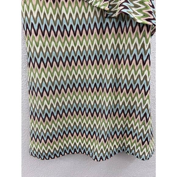 Juniors Candies Dress Size Medium Multicolor Chevron Ruffle Sleeveless - Picture 2 of 13